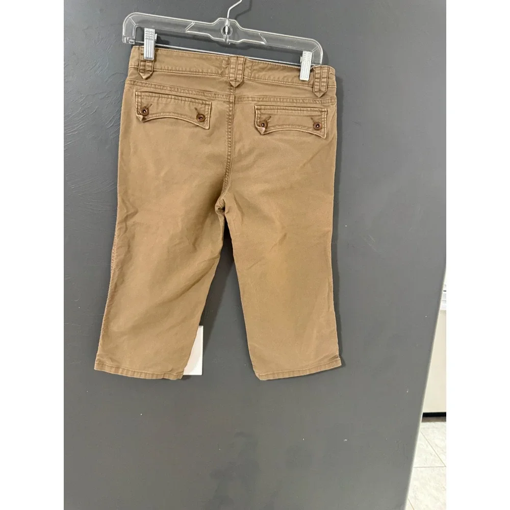 Old Navy Y2k Vintage Girls Khaki Capri Pants Size 14 Tan Cropped‎ Chino Trousers